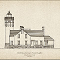 Old Mackinac Point Lighthouse - Michigan - blueprint drawing